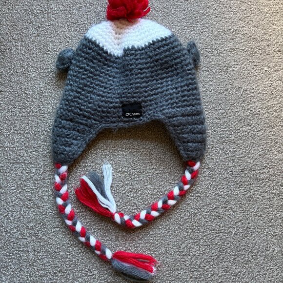 Chaos Sock Monkey Beanie Knit Crochet Knit Pom Pom Big Kids One Size - Picture 3 of 10